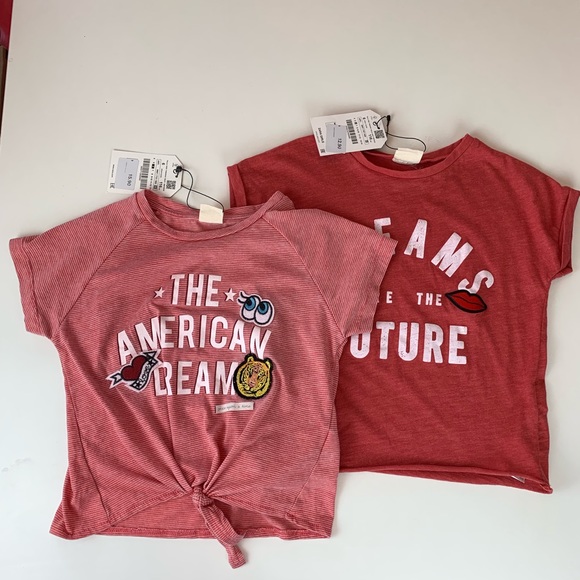 Zara bundle girls T-shirts with appliqué Size 9-10 - Picture 2 of 6